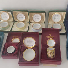 Collection of Eleven Covered Enamel Boxes, 20th Century