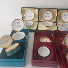 Collection of Eleven Covered Enamel Boxes, 20th Century