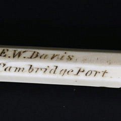 Antique Whale Ivory Scrimshaw Buggy Whip, 19th Century