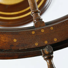 American Large Inlaid Ship’s Wheel Dining Table