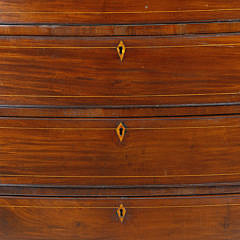 American Inlaid Mahogany Bow-front Chest of Drawers, circa 1790-1810