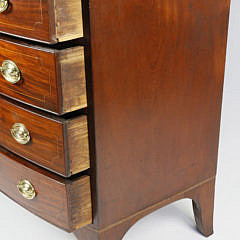 American Inlaid Mahogany Bow-front Chest of Drawers, circa 1790-1810