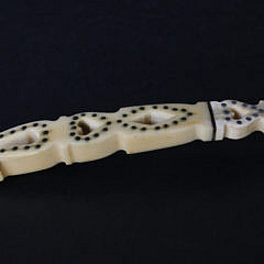 76-4823 Antique Whale Ivory and Silver Inlaid Pie Crimper A_MG_4145