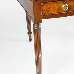 American Federal Mahogany and Maple Bow-front Games Table