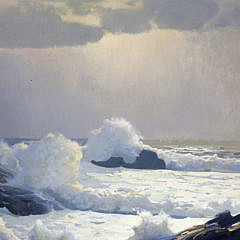 Arthur F. Maynard Oil on Canvas “Rocky Coastline”