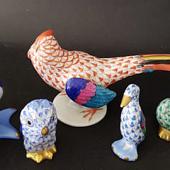 Collection of Six Hand Painted Herend Porcelain Animal Figures