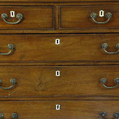 English Mahogany Bachelor’s Chest of Drawers, 19th Century