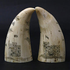 Antique Whalebone, Baleen and Scrimshaw Whale Teeth Watch Hutch, circa 1840