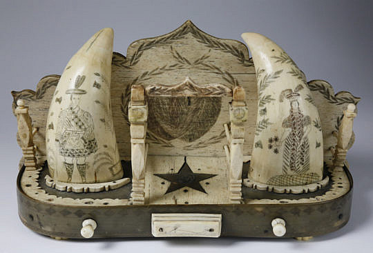 83-4823Whalebone Hutch with Pair of Scottish Whale Teeth A_MG_4640