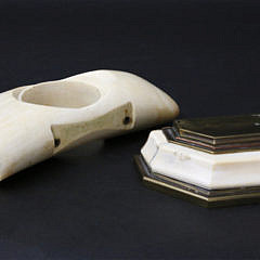 Whale Ivory and Bronze Mounted Sperm Whale Tooth