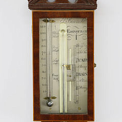 George III Inlaid Mahogany Stick Barometer, circa 1800