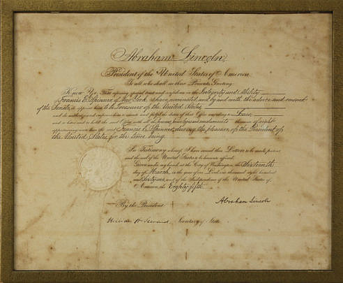 9-4990 Abraham Lincoln Signed Document A_MG_2911