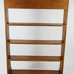 Vintage Solid Tiger Maple Narrow Bookshelf