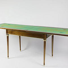 Louis XVI Style Brass Inlaid Mahogany Games Table, 19th Century