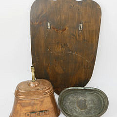 Copper Lavabo Mounted on Wood Plaque