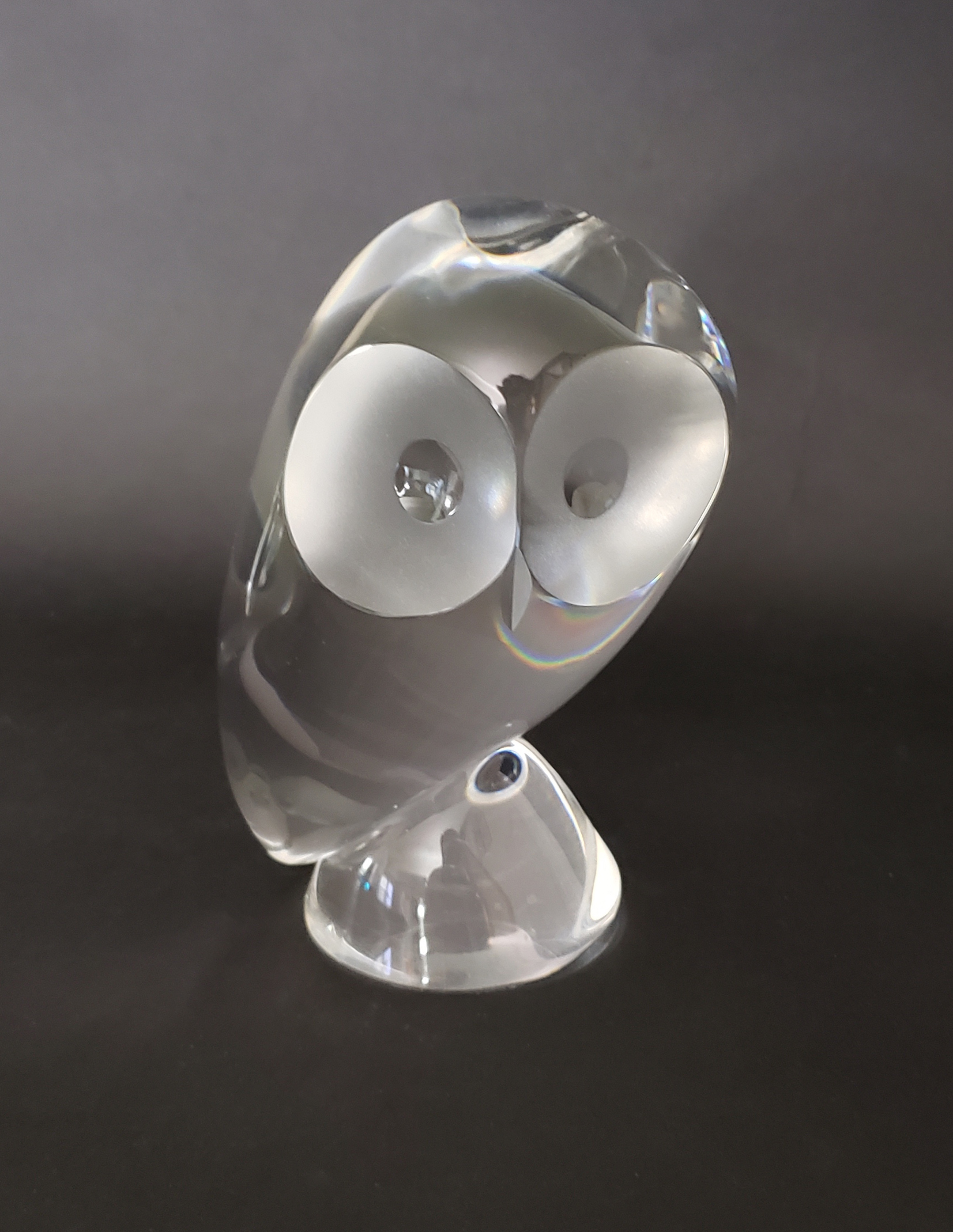 Owl Donald Pollard Steuben Crystal Glass Figurine VTG Art Frosted