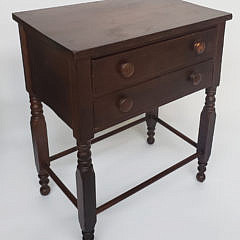 19th Century Sheraton Mahogany Two Drawer Night Stand