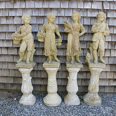 Set of Four Seasons Garden Statues, 20th Century