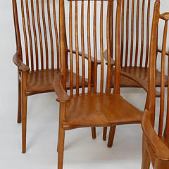 Set of Six Stephen Swift Cherry Highback Armchairs