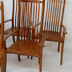 Set of Six Stephen Swift Cherry Highback Armchairs