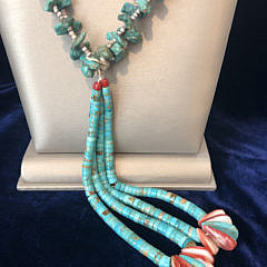 Native American Heishi Chunk Turquoise Necklace