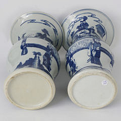 Pair of Chinese Blue and White Baluster Form Vases