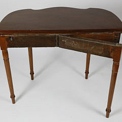 English Mahogany Serpentine Games Table, circa 1820