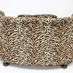 Kidney Shaped Upholstered Love Seat