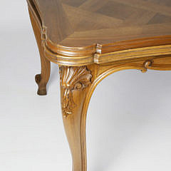 French Parquetry Inlaid Extension Dining Table