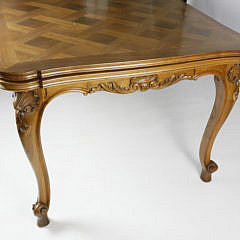 French Parquetry Inlaid Extension Dining Table