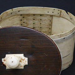 Antique Whalebone and Wood Ditty Box, circa 1850