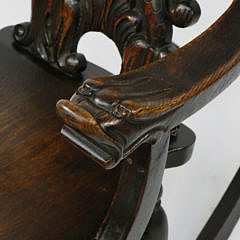 Antique Carved Solid Oak Rocking Chair, circa 1910