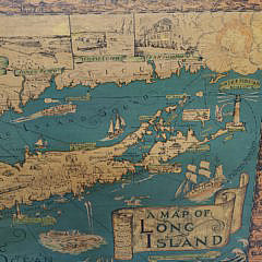 Vintage 1930’s Courtland Smith Pictorial, “Map of Long Island”