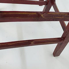 Pair of Vintage Chinese Red Painted Counter Top Barstools