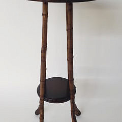 Antique Bamboo Two-Tier Plant Stand