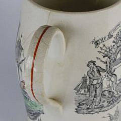 Ship Caroline Creamware Liverpool Jug, circa 1800