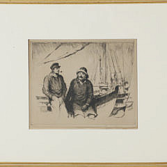 Gordon Hope Grant Black and White Lithograph “Two Sailors”