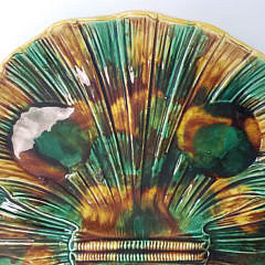 Antique Majolica Shell Form Serving Platter