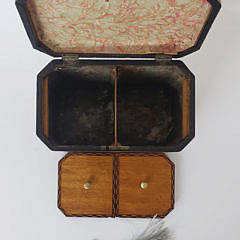 Canted Corner Shell Inlaid Tea Caddy, 19th Century