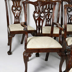 Set of 8 Centennial Carved Mahogany Dining Chairs