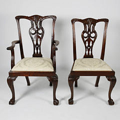 Set of 8 Centennial Carved Mahogany Dining Chairs