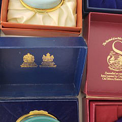 Collection of Eight Covered Nautical Decor Enamel Boxes