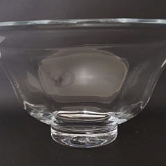 Vintage Monumental Simon Pearce Clear Crystal Center Piece Bowl