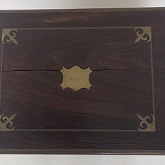 19th Century Anglo Indian Export Brass Bound Rosewood Campaign Humidor