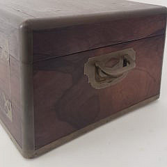 19th Century Anglo Indian Export Brass Bound Rosewood Campaign Humidor