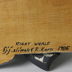 Vintage Carved and Painted Right Whale Plaque