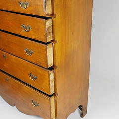 American Cherry Five-Drawer Tall Chest, 18th Century