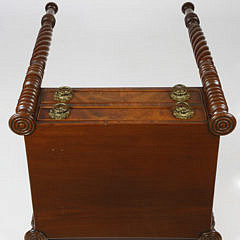 Fine 19th C. Massachusetts Sheraton Mahogany Two Drawer Work Stand