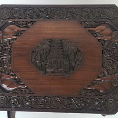 Vintage Teak and Rosewood Carved Anglo Indian Side Table