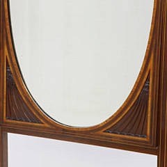 Inlaid Mahogany Federal Style Cheval Mirror, 19th Century